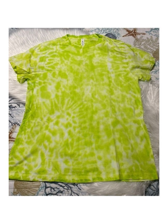 Lululemon Tops - NWOT Lululemon Tie-Dye Short Sleeve women’s Tee Size 8 Lime Green White